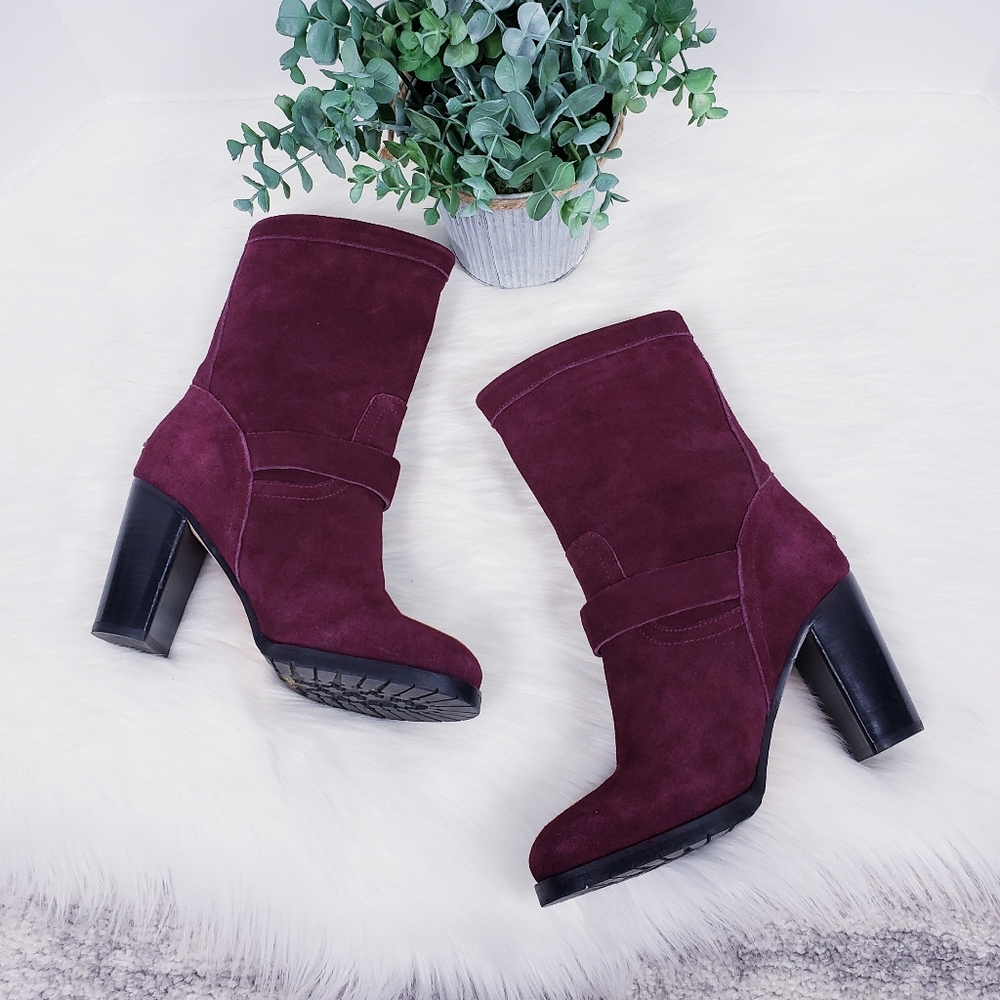 Jimmy Choo Dart buckle biker boots in red - Picture 4 of 8